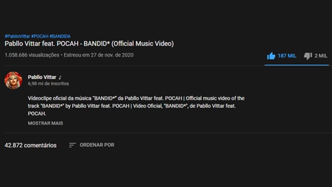 Comparação entre os vídeos de Luan Santana, Lucas Rangel e “Bandida” de Pabllo Vittar com POCAH.