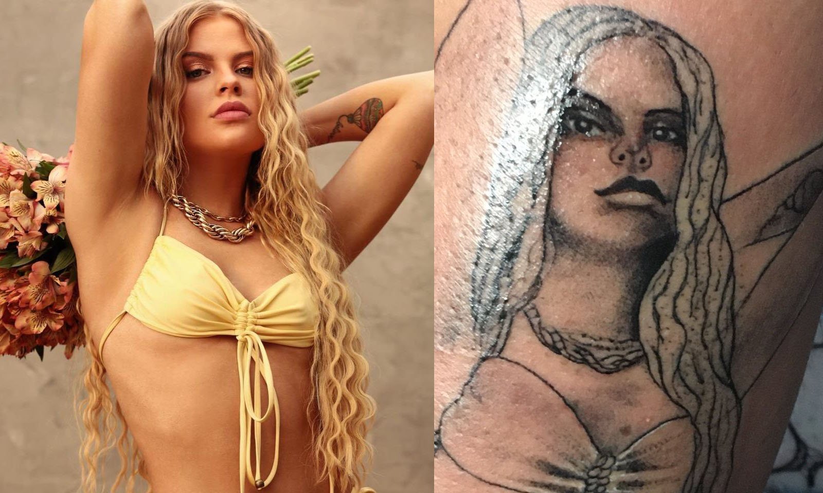 Fã faz tatuagem no braço com rosto da cantora Luísa Sonza