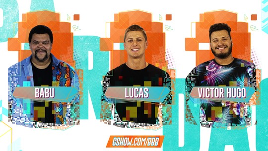 Babu, Lucas e Victor Hugo são os emparedados da semana no BBB Babu, Lucas e Victor Hugo são os emparedados da semana no BBB