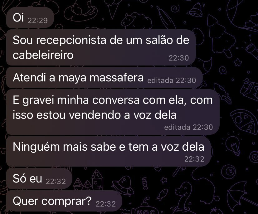 Atendente grava voz de Maya Massafera e ameaça vender na internet