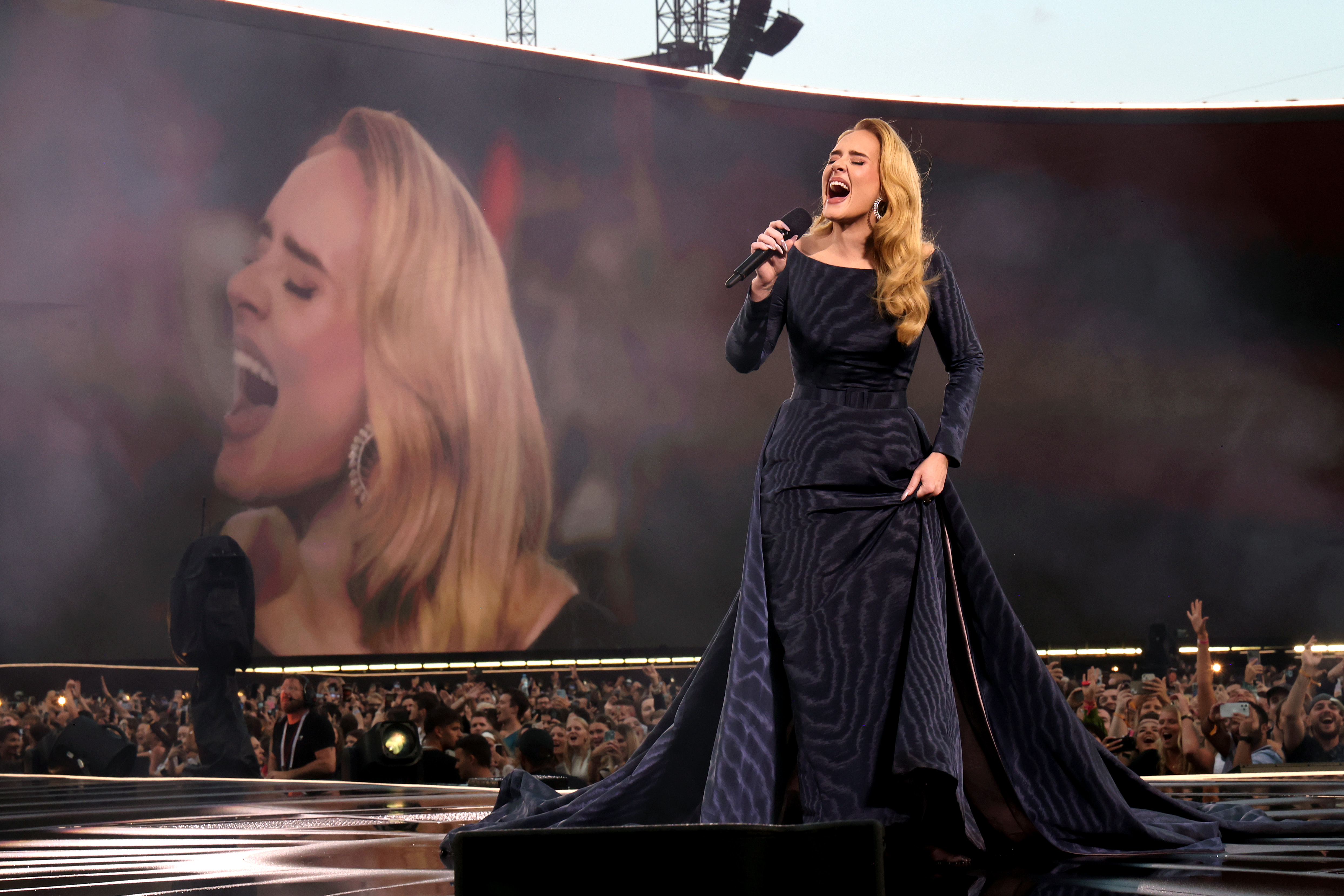 MUNICH, GERMANY – AUGUST 02: (Exclusive Coverage) Adele performs onstage at Messe München on August 02, 2024 in Munich, Germany. (Photo by Kevin Mazur/Getty Images for AD)