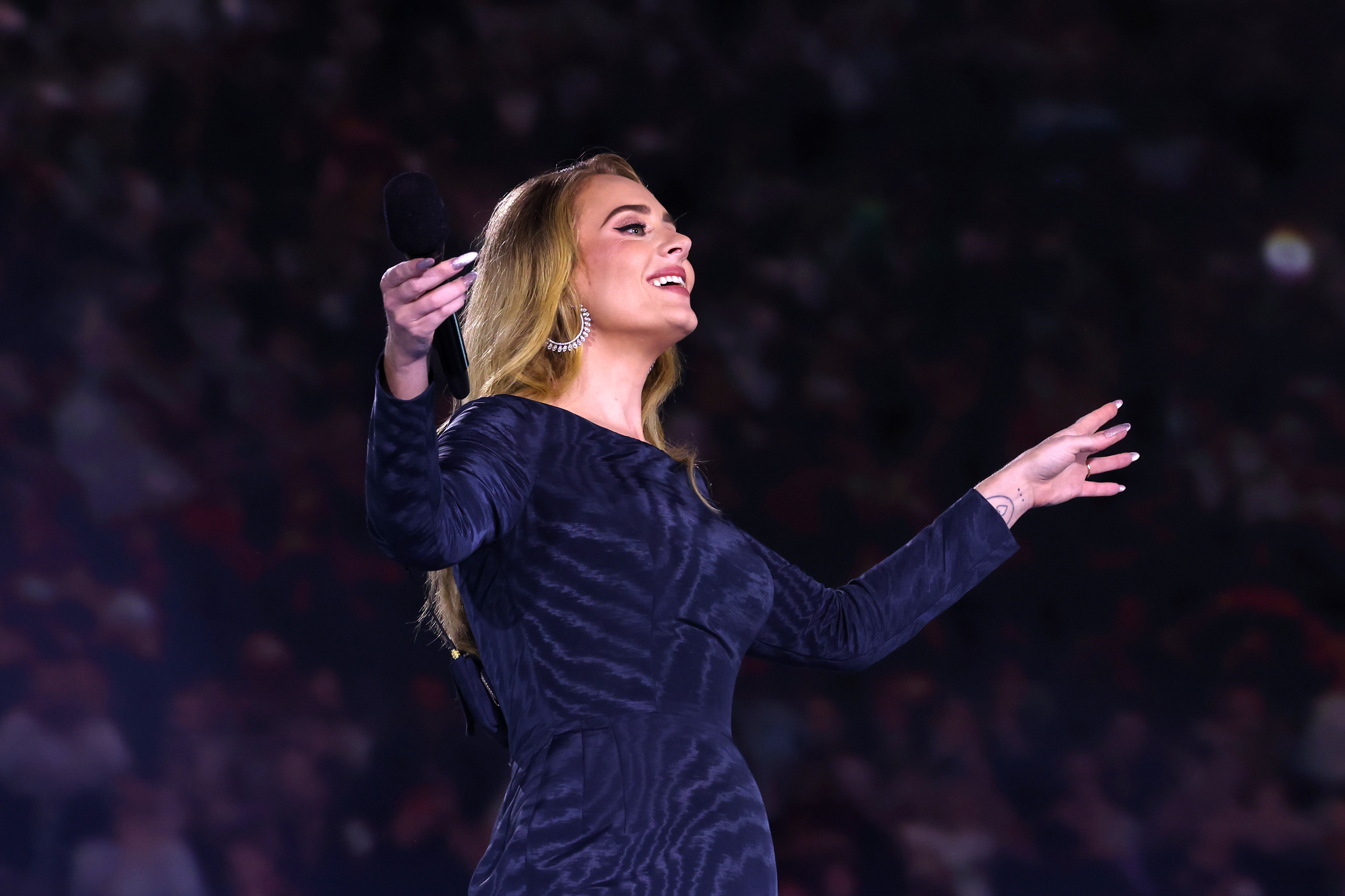 MUNICH, GERMANY – AUGUST 02: (Exclusive Coverage) Adele performs onstage at Messe München on August 02, 2024 in Munich, Germany. (Photo by Kevin Mazur/Getty Images for AD)