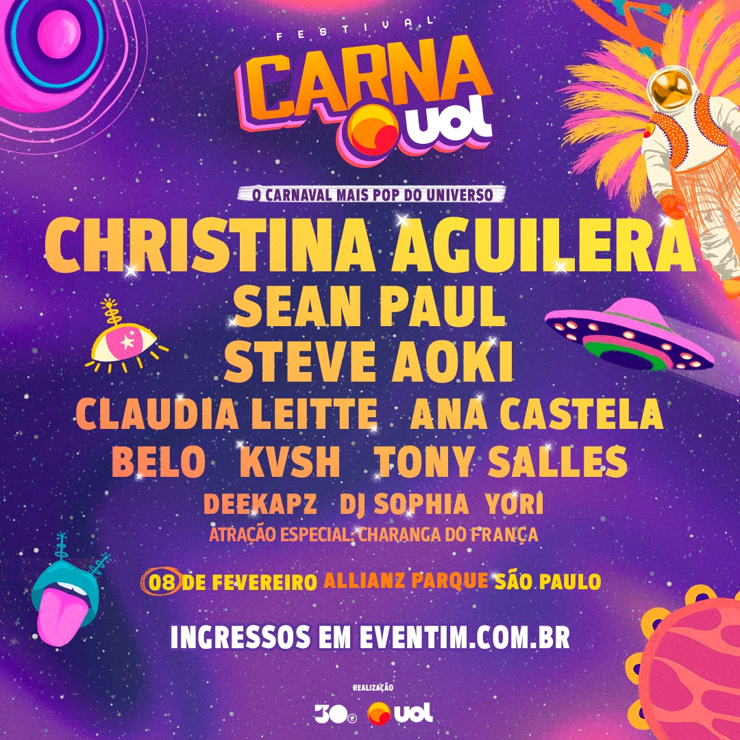 Christina Aguilera no CarnaUOL: tudo o que você precisa saber sobre o evento em SP