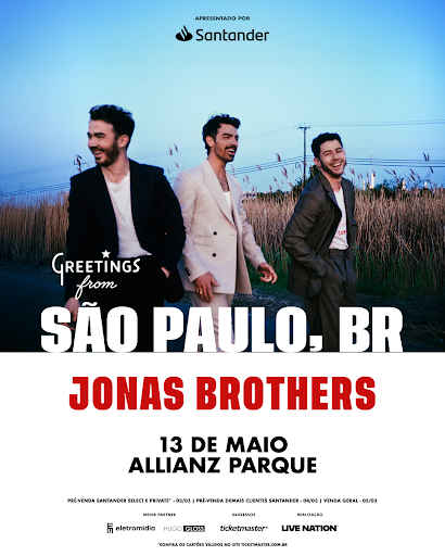 Jonas Brothers anunciam show em S&atilde;o Paulo com turn&ecirc; hist&oacute;rica de 20 anos