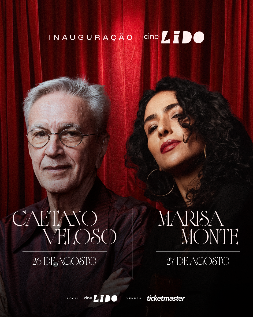 Caetano Veloso e Marisa Monte v&atilde;o inaugurar nova casa de shows em Curitiba com apresenta&ccedil;&otilde;es exclusivas